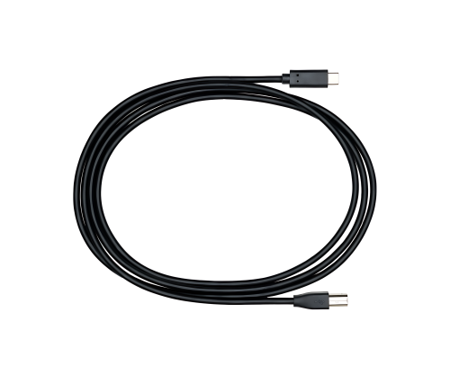 Cabo USB tipo C para ficha USB 2.0 B, preto, caixa DINIC com orifício europeu, 0,50 m